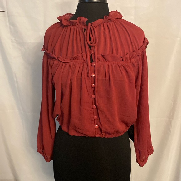 Women’s maroon red type color top size small - Picture 1 of 6
